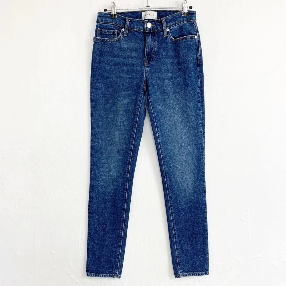 Frame Le Garcon Mid-Rise Boyfriend Jean in Othello Sz 25